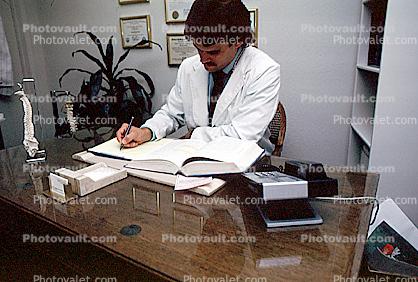 Doctor in his Office, Desk, Spine