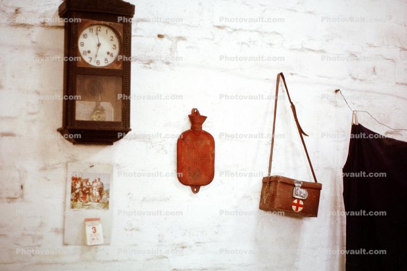Apothecary Wall, clock, first aid box, calendar, China, June 1973, 1970'