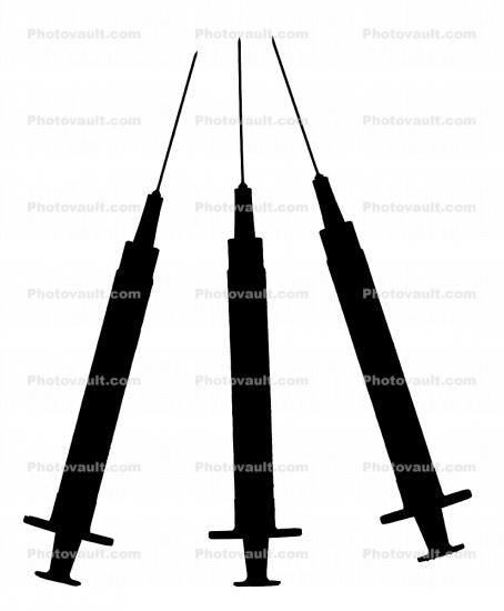 Needles, Shots, Hypodermic silhouette, logo, shape