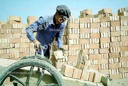 Bricks, Brickmaking, Linxia, Gansu, China