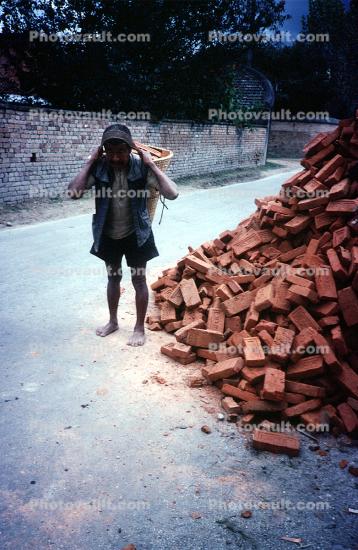 Man, male, worker, bricks