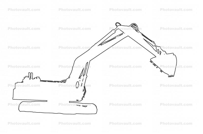 Koehring 1066E Hydraulic Excavator  outline, line drawing
