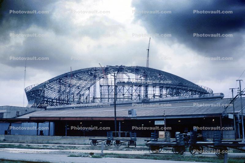 Superdome Construction, New Orleans, steel frame