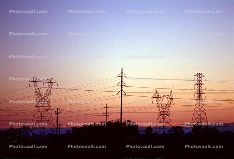 Array of Powerlines in the early morning