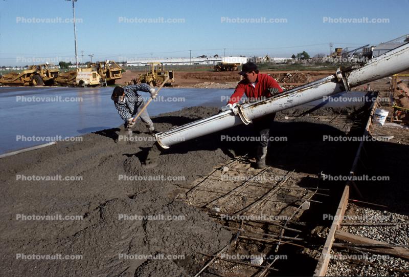 pouring cement for a large floor, chute
