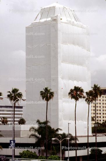 LAX Control Tower covered in Plastic