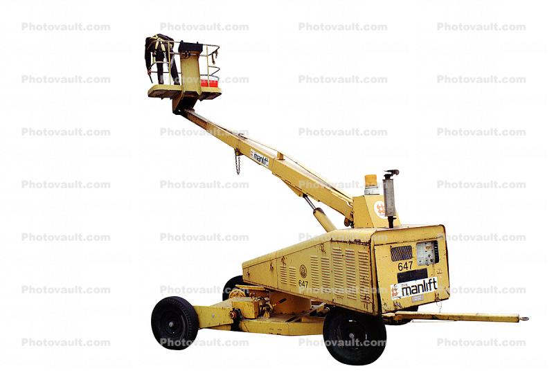 Manlift, Boom Lift, photo-object, object, cut-out, cutout