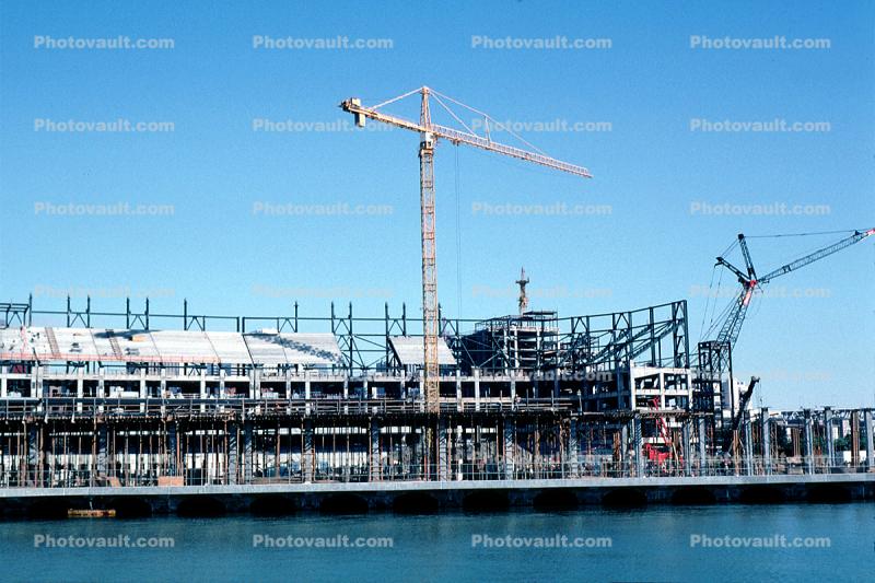 Tower Crane, Construction of Pac Bell Park, San Francisco, California