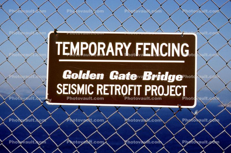 Temporary Fencing, Golden Gate Bridge Seismic Retrofit Project