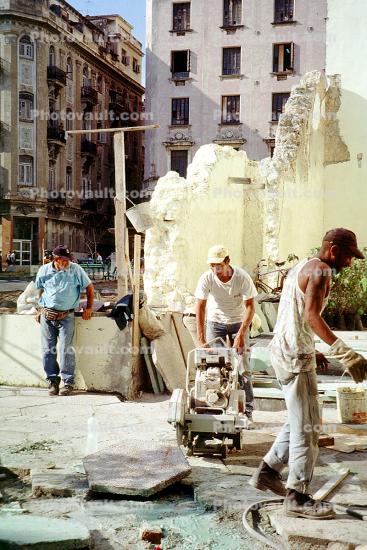 Men Working on a Sidewalk, Renovation