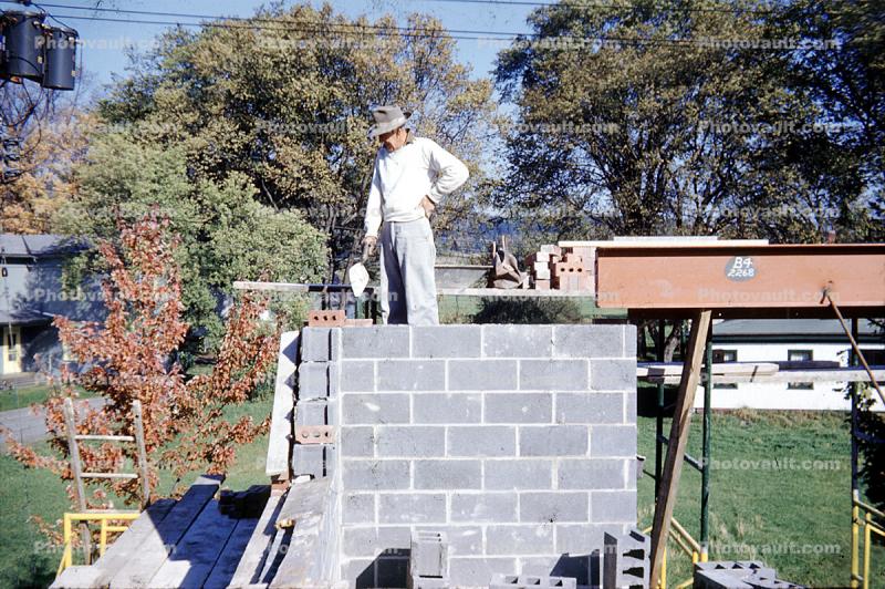brick wall, 1958, 1950s