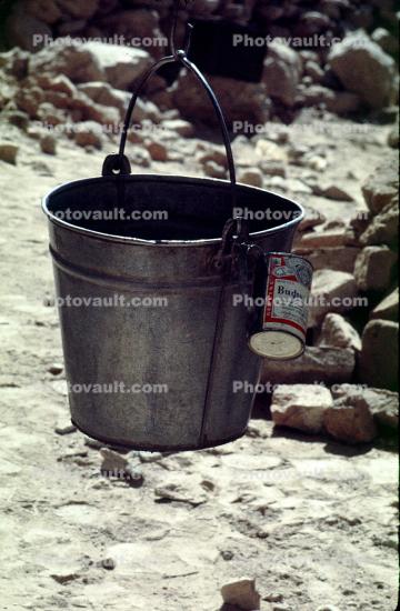 metal pail, water pail, bucket, Afghanistan