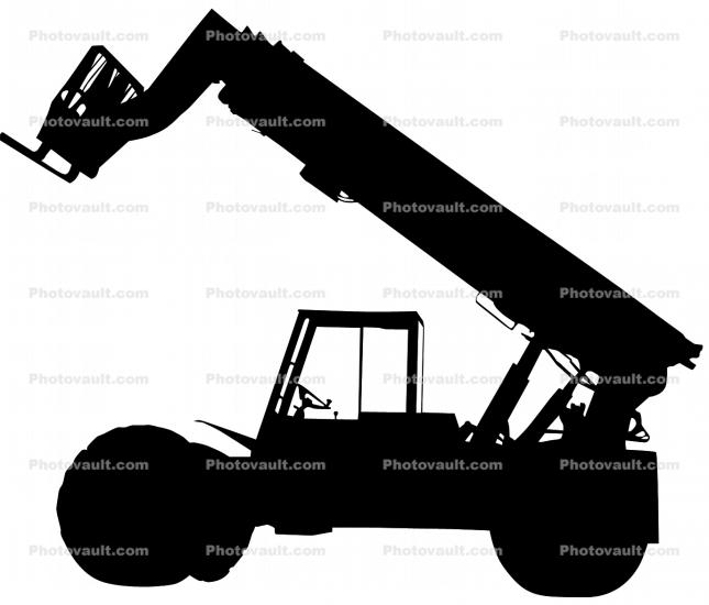 Gradall 544B Telescopic Forklift silhouette, logo, manlift, telehandler, shape