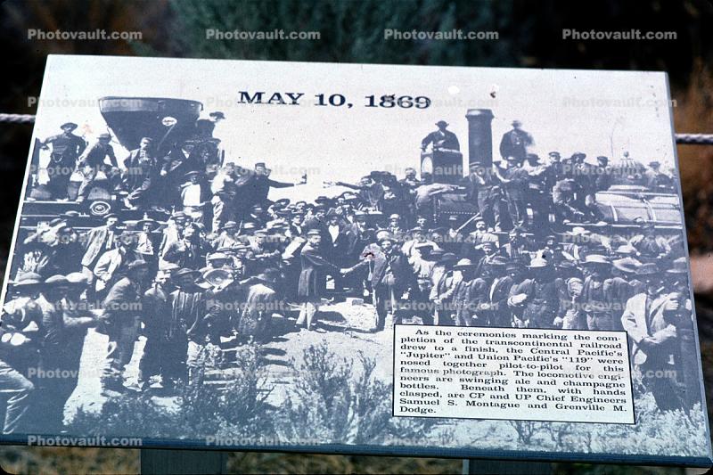 Promontory, National Historic Civil Engineering Landmark, Joining of the Rails, Transcontinental Railroad, May 10, 1869