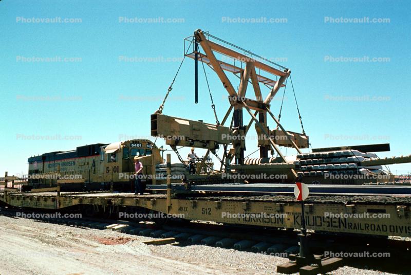 Morrison Knudsen Railroad Division, Railroad Ties, Flatbed Railcar, July 1972, 1970s