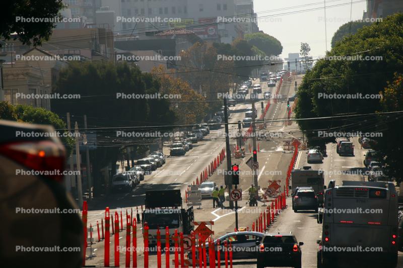 Construction on Van Ness Avenue, San Francisco, 2017