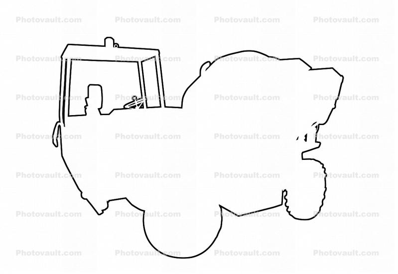 Fiori Cement Mixer outline, line drawing, shape, logo