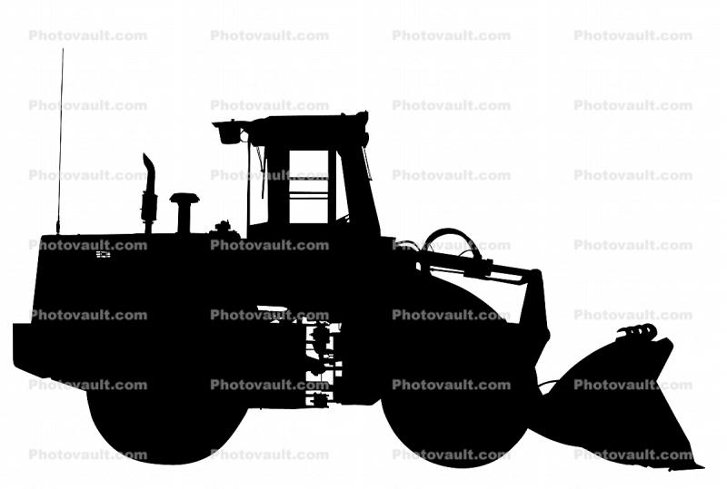 Hydraulic Front Wheel Loader Tractor silhouette, Dresser 515B, wheeled, articulated, logo, Earthmoving, Earthmover, shape