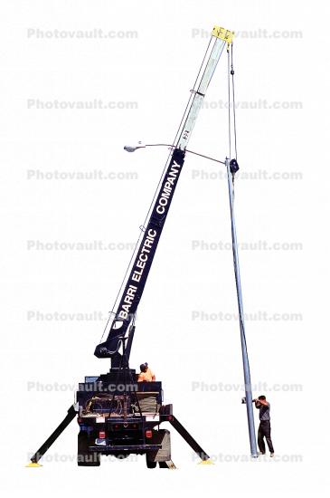Truck with Buttress legs photo-object, object, cut-out, cutout, Barri Electric Company, telescoping crane