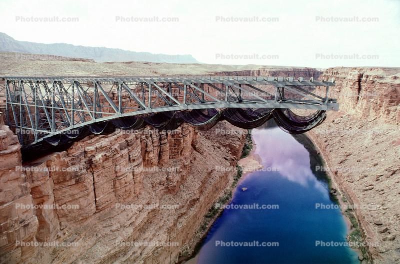 Navajo Bridge Construction, Colorado River, Cantilever Truss, Vermillion Cliffs National Monument, September 1994