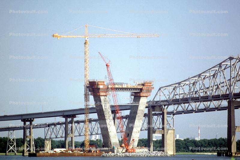 Cooper River, Tower Crane, Crawler Crane, Arthur Ravenel Jr. Bridge, New Bridge Construction, Cable-stayed bridge