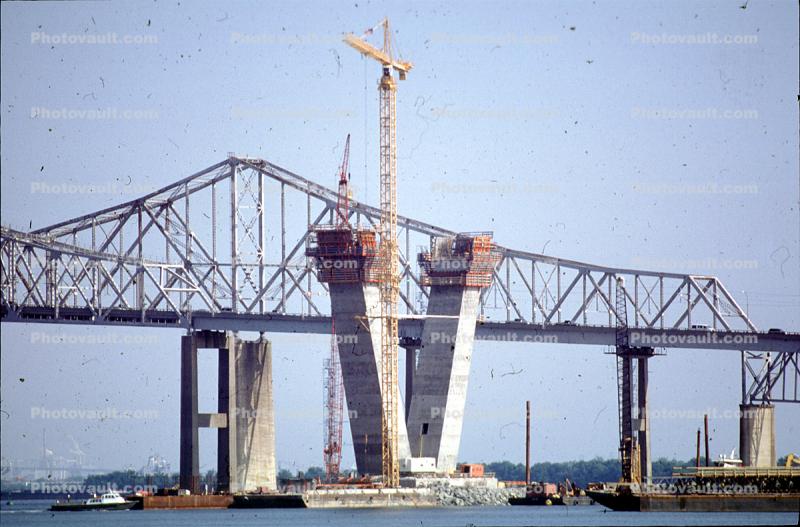 Tower Crane, Crawler Crane, Arthur Ravenel Jr. Bridge, Cooper River, New Bridge Construction, Cable-stayed bridge