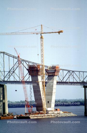 Tower Crane, Arthur Ravenel Jr. Bridge, Cooper River, New Bridge Construction, Cable-stayed bridge