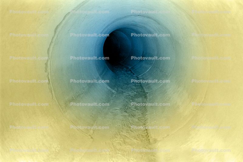 Inside a Drainage Pipe, Malibu, California, Round, Circular, Circle, Drain, water