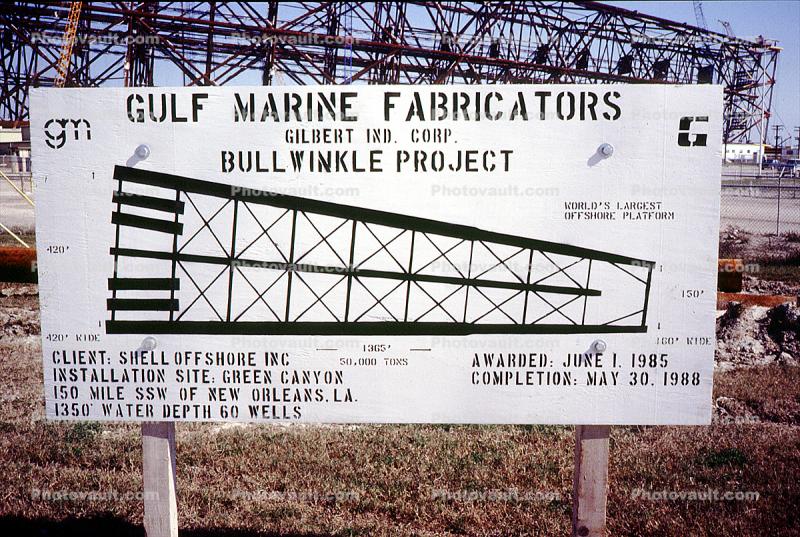 Gulf Marine Fabricators, Bullwinkle Project, Shell Offshore Derrick, Rig