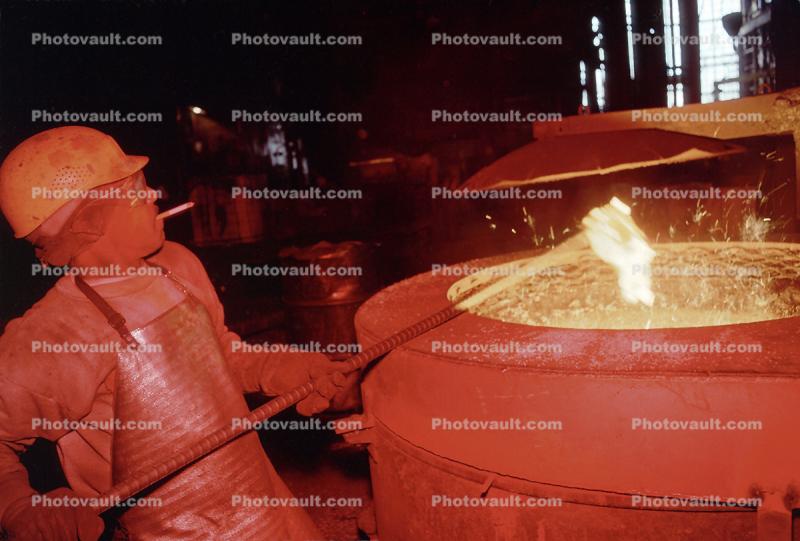 pouring molten metal, worker, man