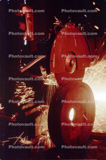 sparks, grinding, metal worker