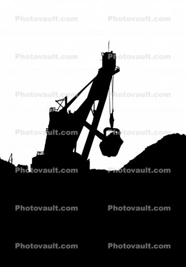 Excavator Bucket Shovel silhouette, logo, shape, Digger