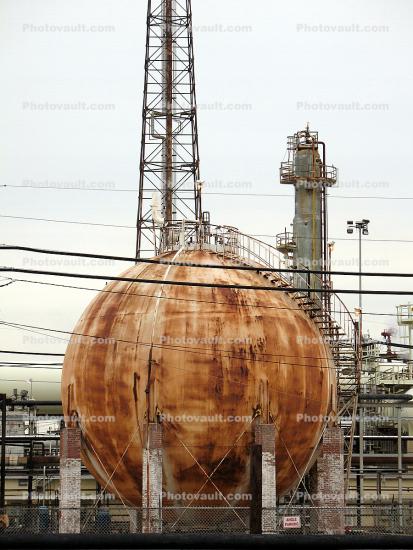 sphere, stairs, staircase, rust, rusty, Refinery, Port Arthur