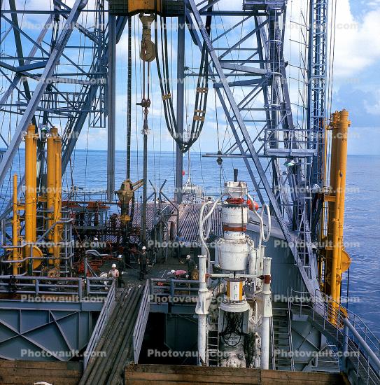 Blowout Preventer, BOP, Glomar Coral Sea, Global Marine, Oil Drilling Rig, Port Arthur, Texas, July 1974