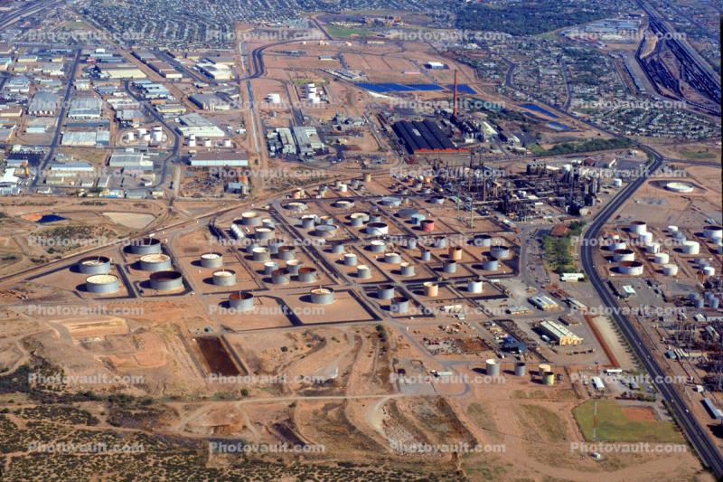 Aerial of Oil Storage Tanks, El Paso