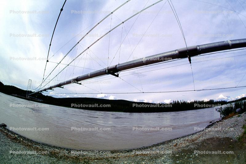 Delta Pipeline Suspension Bridge, Tanana River, Alyeska Pipeline Mile 275.4