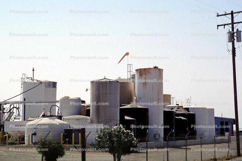 Oil Storage Tanks, south of Gustine, California