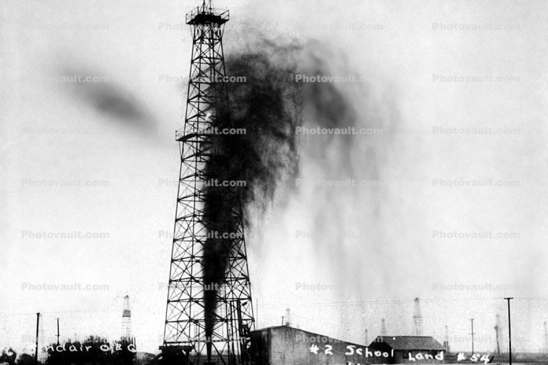 Gusher, Oil Fields, Derrick, Extraction, Rig, 1930's