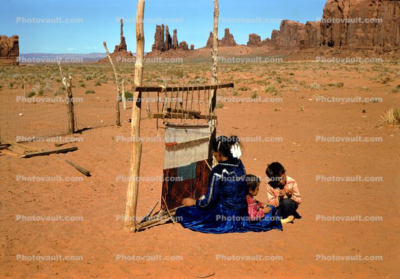 Navajo Weaver, Rug, Women, Loom