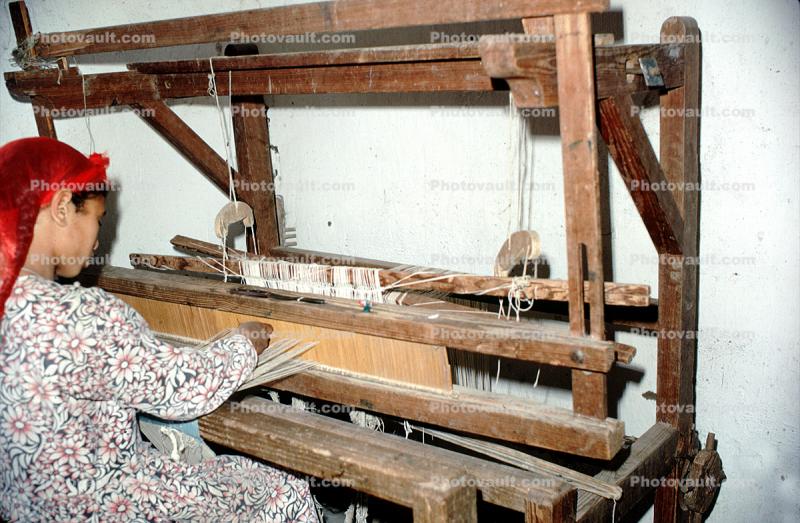 Weaving a Carpet, woman, rug