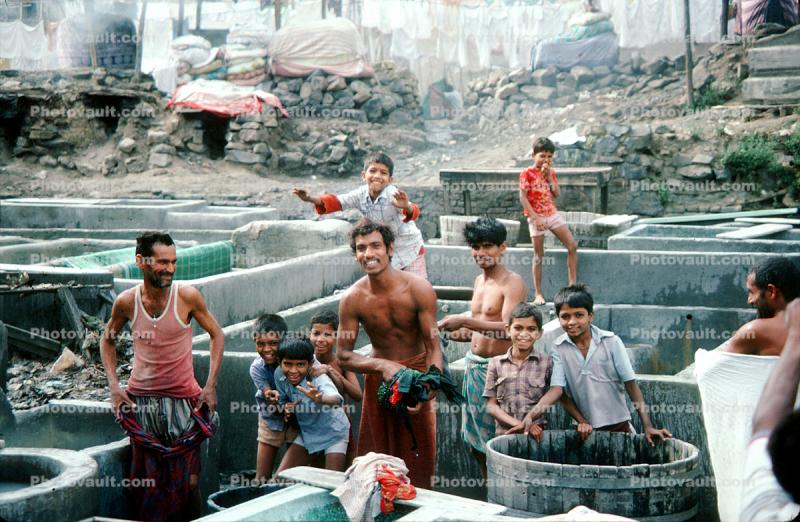 Washing Clothes, Laundry, Mumbai (Bombay), India, Child-Labor
