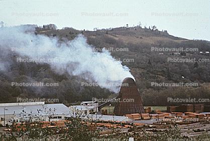 Sawdust Burner, Smoke, soot, Logging Yard