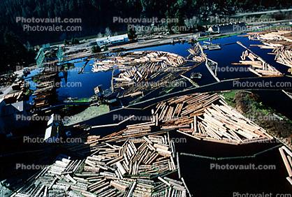 Log Rafts, Lumber Mill, warehouse, lumber yard, smoke, pollution, Humboldt County