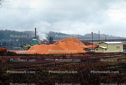 Sawdust Mound, Smoke, Air Pollution, soot, Pulp Mill, building, Port Angeles