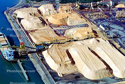 Sawdust, Chips, Coos Bay, Crane, dock, harbor, port, conveyer belts
