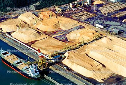 Conveyer Belt, Sawdust, Chips, Pulp, Coos Bay, Crane, dock, harbor, port, conveyer belts