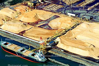 Conveyer Belt, Sawdust, Chips, Pulp, Coos Bay, Crane, dock, harbor, port, conveyer belts