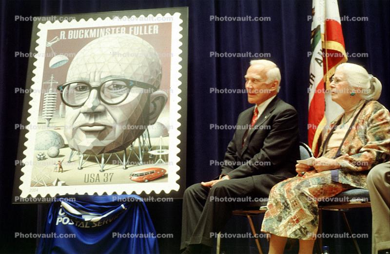 US Post Office stamp, Allegra Fuller Snyder, Astronaut Rusty Schweikart, Stanford University