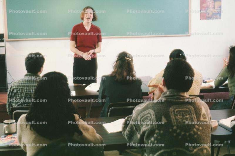 classroom, chalkboard, teaching, students, teacher