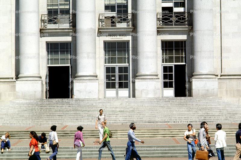 People, buildings, steps, students, UC Berkeley